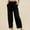 #Black, variant on DPTALR Women's Solid Wide Leg Sweatpants Elastic Waisted Pants Casual Trousers With Pockets,Black,Size S