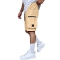 thumbnail image 5 of Men's Cargo Shorts with Multi-Pockets - Big & Tall Casual Drawstring Shorts, Lightweight Summer Streetwear with Zipper Pockets, Elastic Waist Workout Jogger Shorts Khaki L, 5 of 6