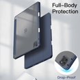 thumbnail image 3 of JETech Case for iPad Pro 12.9-Inch (2022/2021/2020/2018) with Pencil Holder, Clear Transparent Back Shell Slim Stand Shockproof Tablet Cover, Auto Wake/Sleep (Navy Blue), 3 of 7