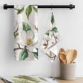 thumbnail image 3 of Flowers Leaves Kitchen Towel Dish Cloths Set of 1, Microfiber Soft Kitchen Hand Towels, Farmhouse White Botanical Magnolia Retro Absorbent Quick Drying Dishcloths 18 x 28 Inches, 3 of 8