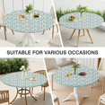 thumbnail image 7 of Lightblue Daisy Flower Green Dots Pattern Round Fitted Tablecloth with Elastic Edge,Dining Table Cover Waterproof,Outdoor Round Tablecloth for Camping,Dining,Indoor and Outdoor, 7 of 7
