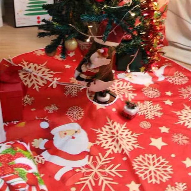 Home Decor Christmas Tree Skirt Decorations Santa Claus Snowflake Christmas Tree Skirt Exquisite Tree Bottom Decoration Tree Skirt Home Improvement