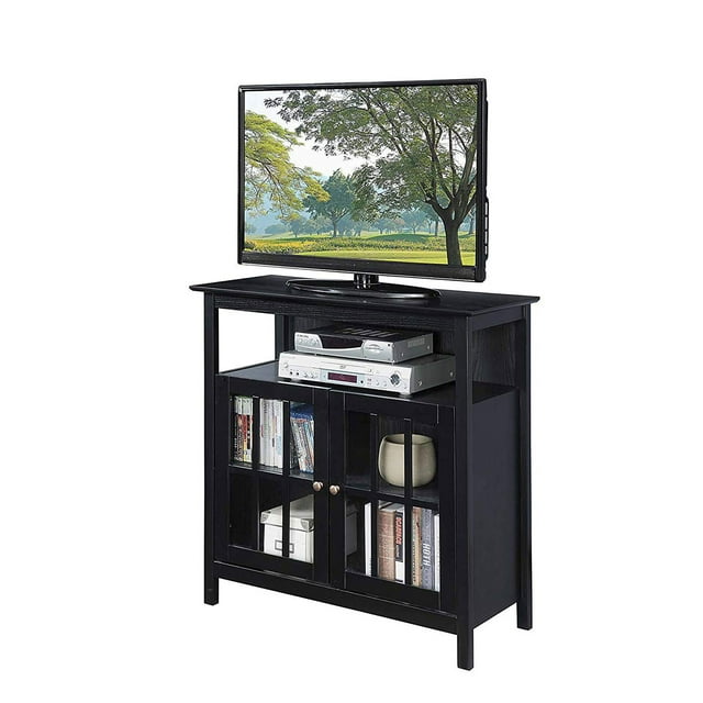 Convenience Concepts R3-0202 Big Sur Meuble Télé Haut Moderne en Bois Massif, Noir