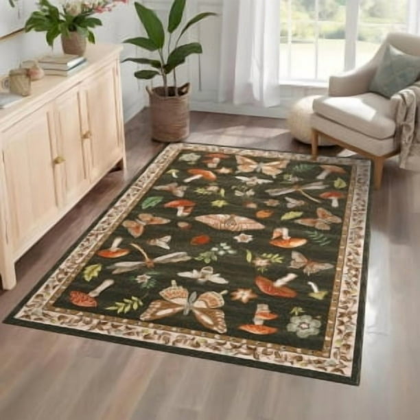 Qinaqin 5*7ft (152*213cm) Pearl Velvet 350Gsm cm de Anchoeight (Total About 1150Gsm) Cotton Tpr Anchoashed Folding Carpet Moderno Grass And Anchoarblers brown
