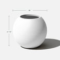 thumbnail image 3 of Veradek Strata Series Sphere Plastic-Stone Round Planter - White, 3 of 9