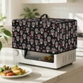 thumbnail image 3 of Whosucclay Sugar Skull Rose Print Microwave Oven Grill Cover Waterproof Heat-Resistant Microwave Oven Universal Dust Cover with Handle, Machine Protector for Home Kitchen Decor-L, 3 of 7