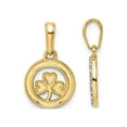 thumbnail image 3 of 14K Yellow and White Gold Celtic Clover Leaf Pendant Necklace with Chain for Women, 3 of 5