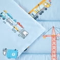 thumbnail image 4 of Extra Long Nap Mat with Removable Pillow for Kids Toddler Boys Girls Daycare Preschool Kindergarten Sleeping Bag, Car Crane Excavator Truck on Blue, 100% Cotton with Microfiber Fill, 4 of 5