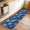 thumbnail image 2 of Runner Rug 2'x6', Navy Blue Coastal Washable Non-Slip Hallway Runner Rugs, Nautical Beach Starfish Coral Summer Bedside Rugs Floor Mats Carpet Runners for Kitchen Bathroom Laundry Room, 2 of 8