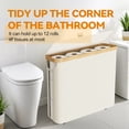 thumbnail image 7 of FT HITA Toilet Paper Storage Basket with Lid and Handle for Bathroom,Collapsible Toilet Paper Holder Storage Holds 9 to 12 Rolls, Transparent on the side Free Standing Toilet Paper Holder Stand, 7 of 7