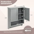 thumbnail image 4 of Giantex Wall Mounted Bathroom Cabinet w/Bar, Medicine Cabinet w/Double Louvered Doors, Storage Cabinet, Grey, 4 of 7