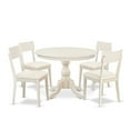 thumbnail image 2 of East West Furniture Hartland 5-piece Wood Dining Table Set in Linen White, 2 of 9
