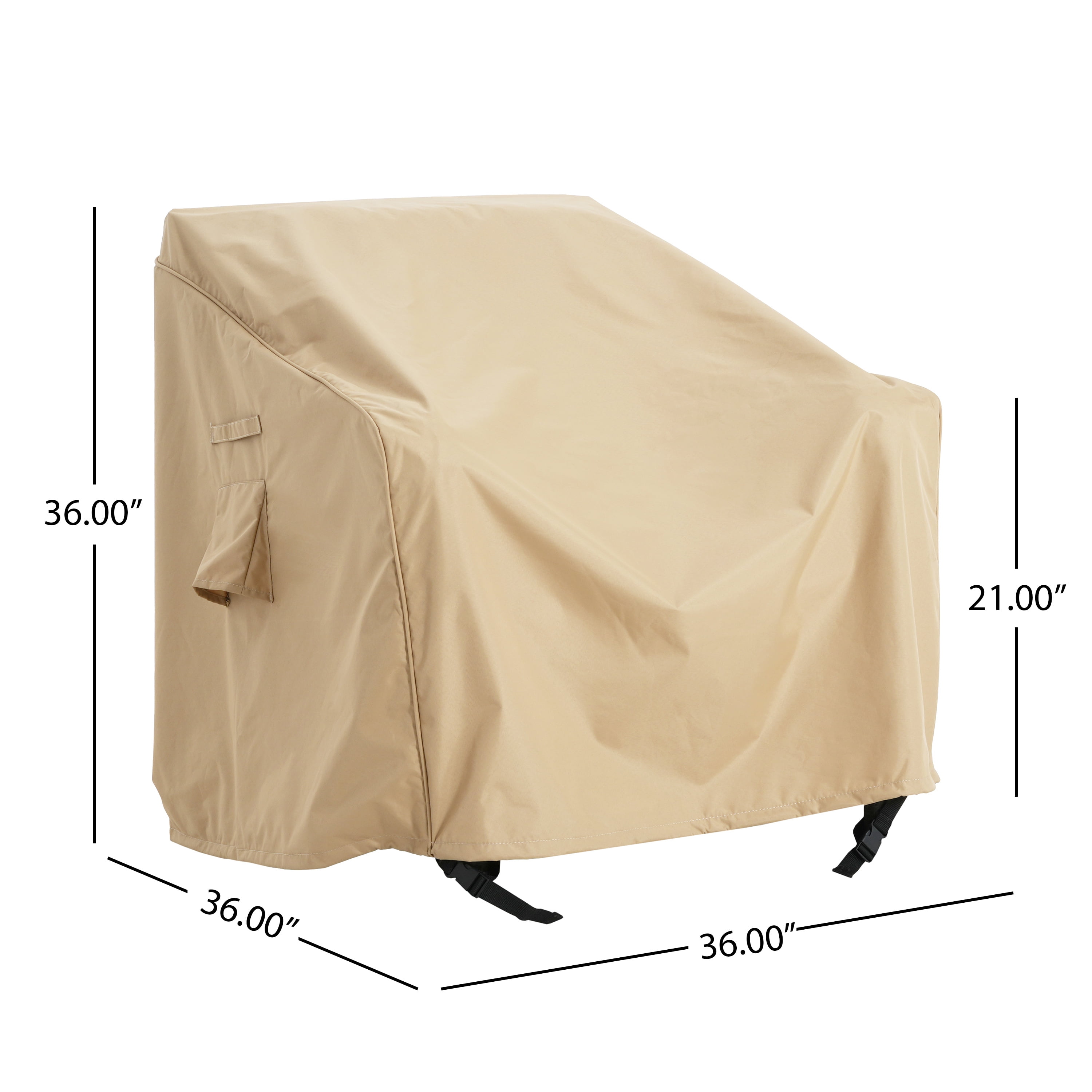 Set of 2 Beige Outdoor Patio Club Chair Covers, UV & Weather Resistant Eco Fabric Waterproof Furniture Protector for Patio Single Sofa