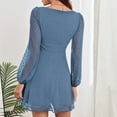 thumbnail image 4 of Vestido de cintura alta, vestido de malla de manga larga, vestido de manga larga, vestido con cierre lateral, diseñado para durar, 4 of 6