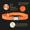 thumbnail image 3 of Hold'em Elastic Belt for Toddler Unisex Kids with Silver Square Buckle - Orange, 3 of 6