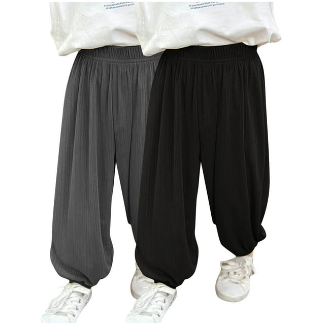 Cooling Mosquito-Proof Pants for Kids 2-12Y - Ultra-Soft Modal Joggers with Elastic Cuffs (2-Pack)