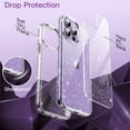 thumbnail image 3 of JETech Glitter Case for iPhone 14 Pro Max 6.7-Inch, Bling Sparkle Shockproof Phone Bumper Cover, Cute Sparkly for Women and Girls (Clear), 3 of 7