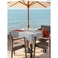 thumbnail image 2 of Red Grey Outdoor Tablecloth - 60x60 Inch Square Dining Table Cover, Abstract Geometric Color Block Oil Painting Waterproof Outdoor Table Cloth with Umbrella Hole & Zipper for Picnic/Patio/Party, 2 of 7
