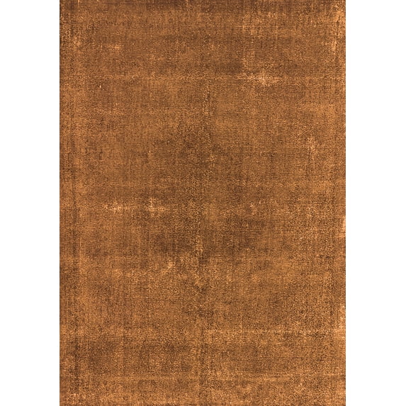 Ahgly Company Indoor Rectangle Oriental Orange Industrial Area Rugs, 7' x 10'