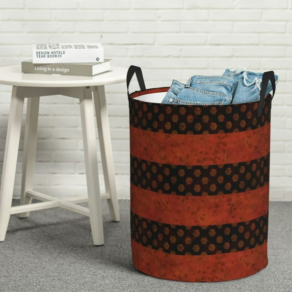 YFYANG Waterproof Laundry Hamper, Red Watercolor Geometry Laundry Basket Oxford Fabric with Handle Foldable, M