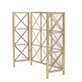 thumbnail image 6 of GDF Studio Mandralla 3 Panelled Iron Fireplace Screen, Gold, 6 of 10