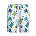 thumbnail image 4 of Wukai Cartoon Sea Creatures Men’s Short Pajama Pants With Pockets Soft Sleep Pj Shorts for Men-4X-Large, 4 of 6
