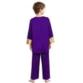 thumbnail image 6 of Miutii Kids Boys 2 Piece Worship Praise Dance Outfit Long Sleeve Metallic Pullover Top with Liturgical Pants Set Purple 14, 6 of 7