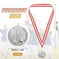 thumbnail image 2 of Uxcell 2.7 Inch Tennis Medals Silver Award Medals with Neck Ribbon for Team Sports Games Party Favors 4 Pieces, 2 of 7