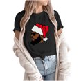 thumbnail image 4 of Camiseta informal con estampado de árbol de Navidad de manga corta y cuello redondo para mujer Pompotops hfajkhk124626, 4 of 6