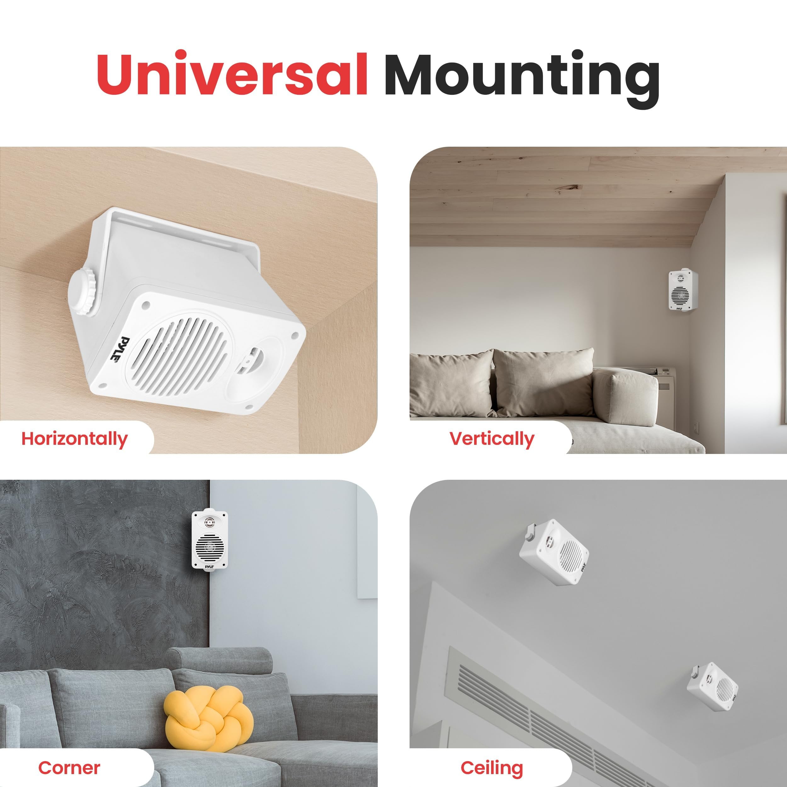 3.5” 2-Way Indoor/Outdoor Bluetooth Speaker System - 1/2” High Compliance Polymer Tweeter (White)