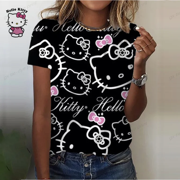 Summer Women Hello Kitty T-shirt 3D Fashion Printing