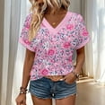 thumbnail image 4 of Roncen Womens Tops Boho Summer Outfits 2026 Short Sleeve Shirts Beach Vacation Clothes Casual, 4 of 6