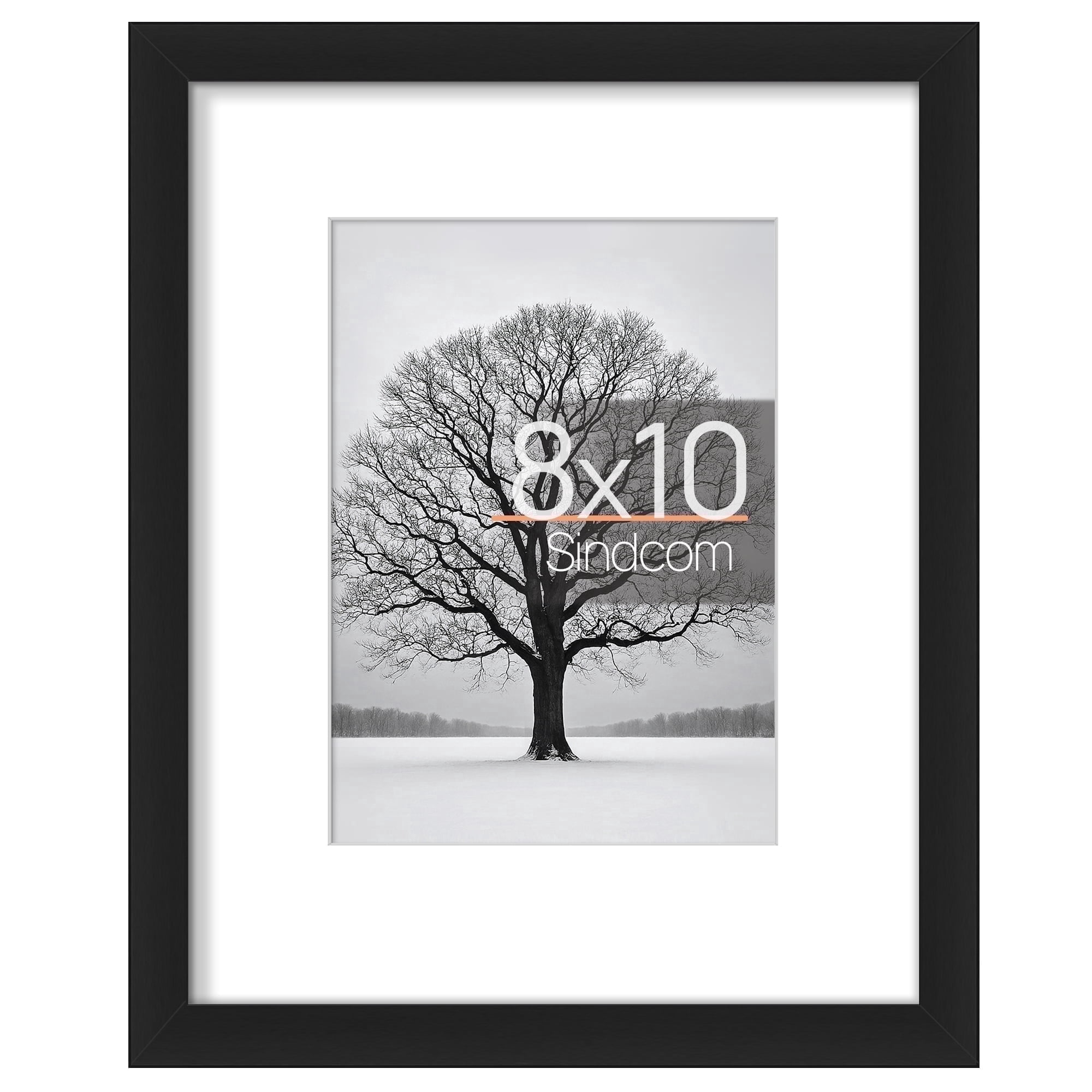 Sindcom 8 x 10 Picture Frame , Black , Gallery Wall Frame , Display Pictures 5x7 with Mat or 8 x 10 Without Mat, Photo Frames