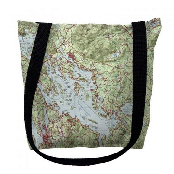 Betsy Drake 16 x 16 in. Lake Winnipesaukee New Hampshire Nautical Map Tote Bag - Medium