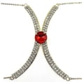 thumbnail image 1 of Cadena para el pecho con incrustaciones de diamantes de imitación Yashi Lencería de Bikini rojo dorado, 1 of 5