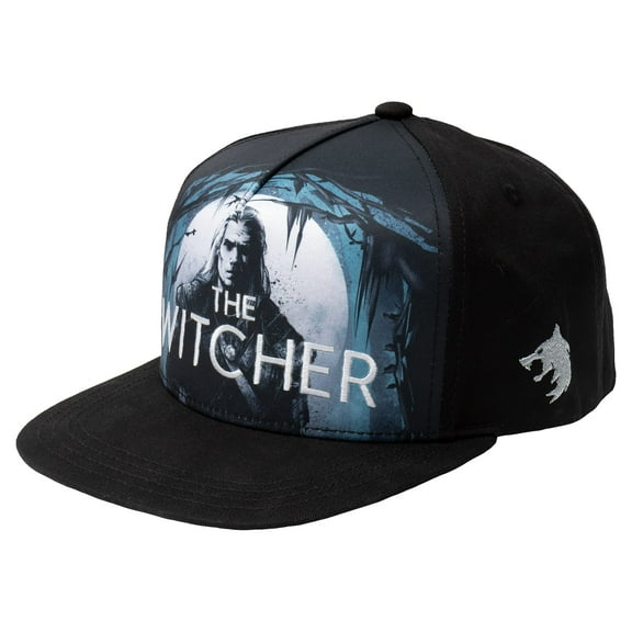 JINX Netflix's The Witcher The White Wolf Hunts Snapback Baseball Hat, Black, Adult Size