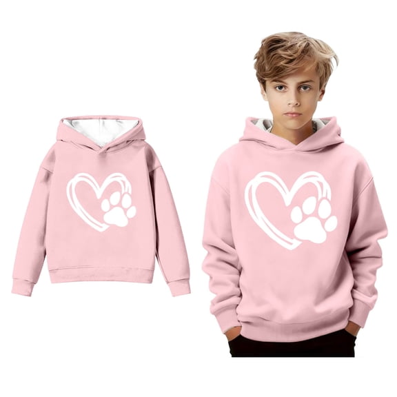 Teen Girl Hoodies Valentine Sweatshirt Long Sleeve Casual Heart Sweatshirt Crew Neck Sweatshirt Pullover 15-16 Years Boys Clothes