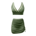 thumbnail image 3 of WILLBEST Traje de Baño Negro para Mujer, conjunto de Bikini de Cintura Alta con Falda de Baño, Trajes de Baño de Malla Tipo Pareo, 3 of 4
