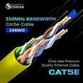 thumbnail image 3 of Smartech 1000ft Cat5e Plenum Cable, 24 AWG, 350 MHz, 4 Pair, UTP Ethernet Cable Yellow, 3 of 5