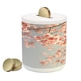 thumbnail image 1 of Peach Piggy Bank, Japanese Scenery Sakura Tree Cherry Blossom Nature Photography Coming of Spring, Ceramic Coin Bank Money Box for Cash Saving, 3.6" X 3.2", Bluegrey Coral, by Ambesonne, 1 of 4