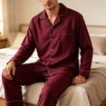 thumbnail image 3 of Frnrwgo Men's Cotton 2-Piece Pajama Set Long Sleeve Top and Pants Button Front Soft Breathable Loungewear Sleepwear, 3 of 6