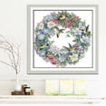 thumbnail image 3 of Stamped Stitch Beginners -Stitching Pre-Printed Pattern - Flower Wreath And Birds, No 14CT 51x50cm, 3 of 8