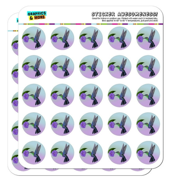 Hummingbird Crowned Woodnymph Purple Violet Planner Calendar Scrapbooking Crafting Stickers