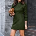 thumbnail image 4 of AGWOLF Women Bodycon Sweater Dress Elegant Mock Neck Ribbed Knit Dresses Solid Long Sleeve Sweaters Dress, 4 of 5