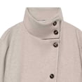 thumbnail image 5 of Kezqiaxn Women's Coats Fashion Long Sleeve Button Stand Collar Winter Loose Casual Jacket Lounge Outwear Cute Clothes Khaki L, 5 of 6