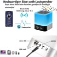 thumbnail image 2 of Portable Bluetooth Speaker Speaker Led Bedside Lamp With Touch Control, Color Changing Night Light Table Lamp With Alarm Clock For Bedroom, 2 of 4
