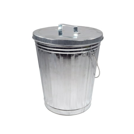 Galvanized Trash Can w/ Lid Ideal for Trailers - 6 Gallon Steel Mounted Small Outdoor Garbage Can for Home, Office, Bathroom, Kitchen - Fire and Heat Resistant