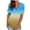 Blue A, variant on TAGOLD Womens Summer Tops,Women's Fashion Gradient Printed Blouse V-neck Short Sleeve Loose T-shirt Tops Purple H 4