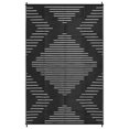 thumbnail image 1 of Reversible Waterproof Outdoor Rug - Plastic Patio Mat - Easy Clean, Carry Bag, Lightweight - 6x9ft Black and White - USA Spec, 1 of 8