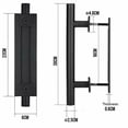 thumbnail image 5 of Tirador retro para puerta corredera, juego de tiradores y tiradores empotrados de aluminio negro para puerta corrediza de madera, 30cm, 5 of 5
